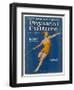 Female Athlete Throws the Javelin-Jay William Weaver-Framed Art Print