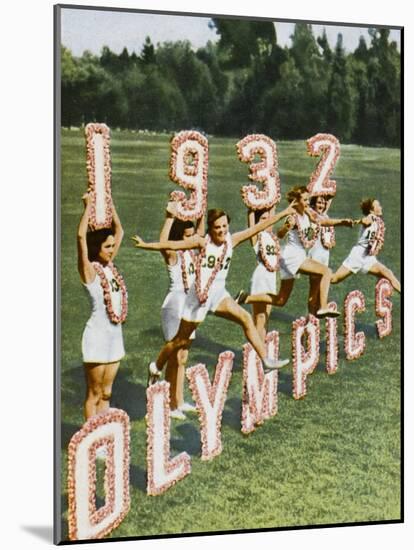 Female Athletes Perform a Routine to Publicise the 1932 Los Angeles Olympics-null-Mounted Photographic Print