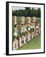 Female Athletes Perform a Routine to Publicise the 1932 Los Angeles Olympics-null-Framed Photographic Print