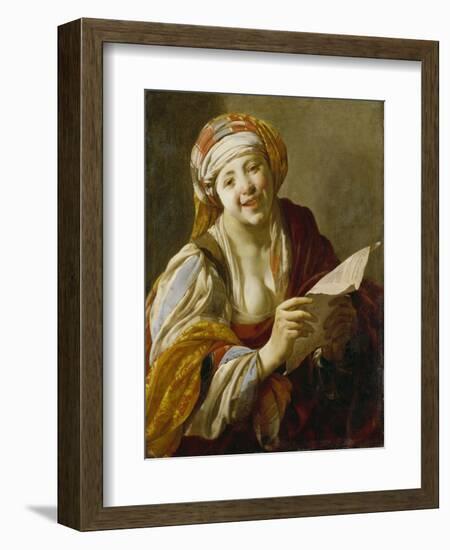 Female Balladeer, 1628-Hendrick Ter Brugghen-Framed Giclee Print