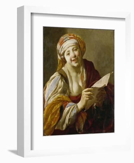 Female Balladeer, 1628-Hendrick Ter Brugghen-Framed Giclee Print