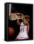 Female Basketball Player Slam Dunking-null-Framed Stretched Canvas