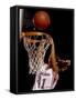 Female Basketball Player Slam Dunking-null-Framed Stretched Canvas