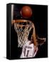 Female Basketball Player Slam Dunking-null-Framed Stretched Canvas