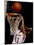 Female Basketball Player Slam Dunking-null-Mounted Photographic Print