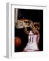 Female Basketball Player Slam Dunking-null-Framed Photographic Print