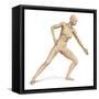 Female Body in Dynamic Posture with Lymphatic System Superimposed-null-Framed Stretched Canvas