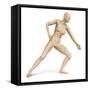 Female Body in Dynamic Posture with Lymphatic System Superimposed-null-Framed Stretched Canvas