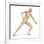 Female Body in Dynamic Posture with Lymphatic System Superimposed-null-Framed Art Print