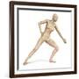 Female Body in Dynamic Posture with Lymphatic System Superimposed-null-Framed Art Print