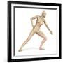 Female Body in Dynamic Posture with Lymphatic System Superimposed-null-Framed Art Print