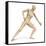 Female Body in Dynamic Posture with Lymphatic System Superimposed-null-Framed Stretched Canvas