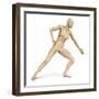 Female Body in Dynamic Posture with Lymphatic System Superimposed-null-Framed Art Print