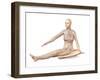 Female Body Sitting in Dynamic Posture with Circulatory System Superimposed-null-Framed Art Print