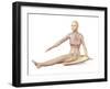 Female Body Sitting in Dynamic Posture with Circulatory System Superimposed-null-Framed Art Print