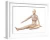 Female Body Sitting in Dynamic Posture with Circulatory System Superimposed-null-Framed Art Print