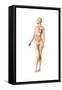 Female Body with Full Endocrine System Superimposed-null-Framed Stretched Canvas