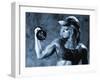 Female Bodybuilder with Dumbbell-null-Framed Premium Photographic Print