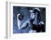 Female Bodybuilder with Dumbbell-null-Framed Photographic Print