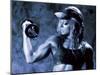 Female Bodybuilder with Dumbbell-null-Mounted Photographic Print