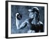 Female Bodybuilder with Dumbbell-null-Framed Photographic Print