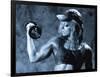 Female Bodybuilder with Dumbbell-null-Framed Photographic Print