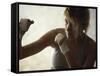 Female Boxer Practicing-null-Framed Stretched Canvas