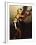 Female Boxer Practicing-null-Framed Premium Photographic Print