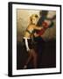 Female Boxer Practicing-null-Framed Premium Photographic Print