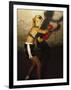 Female Boxer Practicing-null-Framed Premium Photographic Print