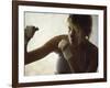 Female Boxer Practicing-null-Framed Photographic Print