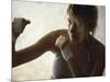 Female Boxer Practicing-null-Mounted Photographic Print