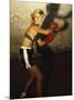 Female Boxer Practicing-null-Mounted Photographic Print