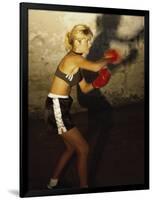 Female Boxer Practicing-null-Framed Photographic Print