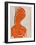 Female Bust in Red, 1915 (Red Gouache & Black Ink Wash on Paper)-Amedeo Modigliani-Framed Giclee Print
