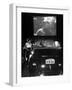 Female Car-Hop Taking Order from Couple in Convertible Car During Movie at Rancho Drive in Theater-Allan Grant-Framed Photographic Print