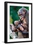 Female Chimpanzee nursing her infant, Africa-Eric Baccega-Framed Photographic Print