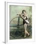 Female Circus Performer with Bicycle-null-Framed Giclee Print