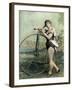 Female Circus Performer with Bicycle-null-Framed Giclee Print