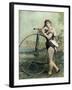 Female Circus Performer with Bicycle-null-Framed Giclee Print