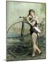 Female Circus Performer with Bicycle-null-Mounted Giclee Print