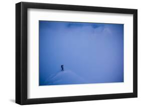 Female Climber on Summit of Peak in the Rocky Mountains; Western Montana-Steven Gnam-Framed Photographic Print