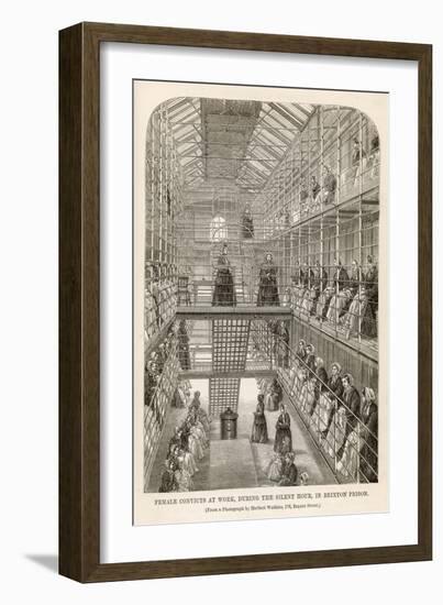 Female Convicts During the Silent Hour at Brixton Prison London-null-Framed Art Print