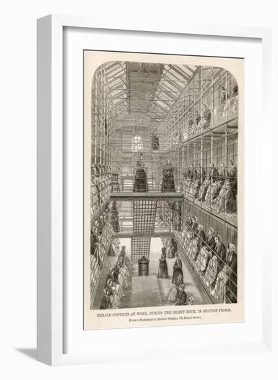 Female Convicts During the Silent Hour at Brixton Prison London-null-Framed Art Print