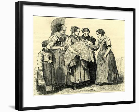 Female Costumes in Appenzell Switzerland-null-Framed Giclee Print