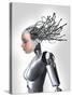 Female Cyborg, Artwork-Victor Habbick-Stretched Canvas