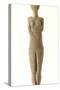 Female Cycladic Figure with Painted Features, Early Spedos Type-null-Stretched Canvas