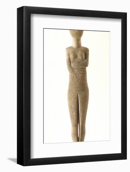 Female Cycladic Figure with Painted Features, Early Spedos Type-null-Framed Photographic Print