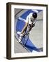 Female Cyclist Racing on the Velodrome Track-null-Framed Photographic Print