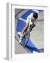 Female Cyclist Racing on the Velodrome Track-null-Framed Photographic Print